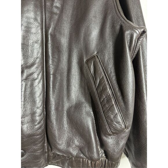 Vintage Eddie Bauer Men’s Stine Leather Bomber Jacket Brown Size M See Notes - Picture 4 of 16